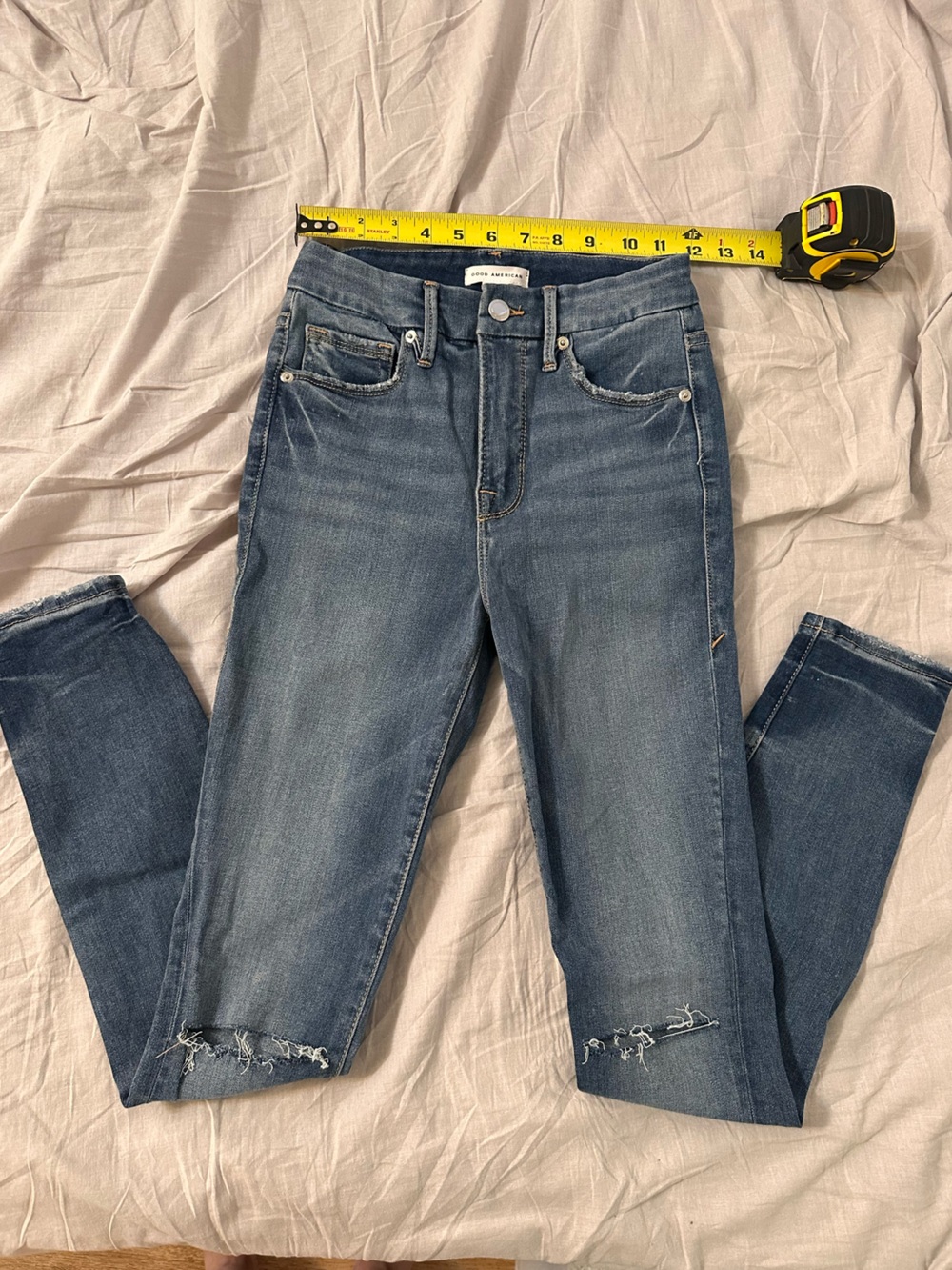 Good American Distressed Blue Denim Jeans